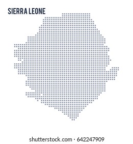 Vector pixel map of Sierra Leone isolated on white background . Travel vector illustration