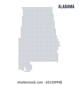 Vector pixel map State of Alabama isolated on white background . Travel vector illustration