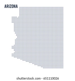 Vector pixel map State of Arizona isolated on white background . Travel vector illustration