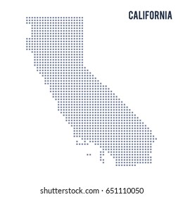 Vector pixel map State of California isolated on white background . Travel vector illustration