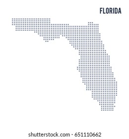 Vector pixel map State of Florida isolated on white background . Travel vector illustration