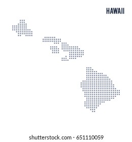 Vector pixel map State of Hawaii isolated on white background . Travel vector illustration