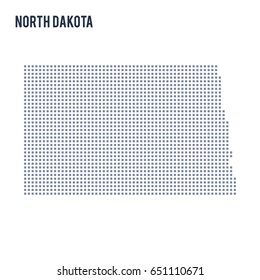 Vector pixel map State of North Dakota isolated on white background . Travel vector illustration