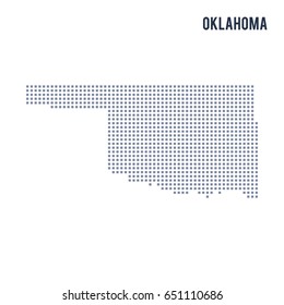 Vector pixel map State of Oklahoma isolated on white background . Travel vector illustration