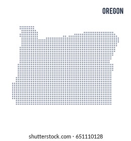 Vector pixel map State of Oregon isolated on white background . Travel vector illustration