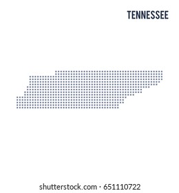 Vector pixel map State of Tennessee isolated on white background . Travel vector illustration