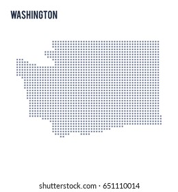 Vector pixel map State of Washington isolated on white background . Travel vector illustration