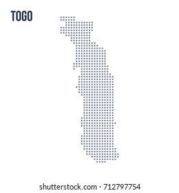 Vector pixel map of Togo isolated on white background . Travel vector illustration