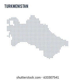 Vector pixel map of Turkmenistan isolated on white background . Travel vector illustration