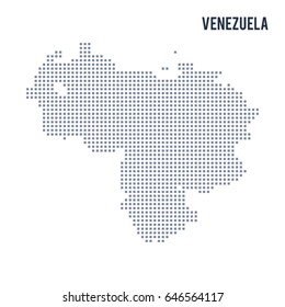 Vector pixel map of Venezuela isolated on white background . Travel vector illustration
