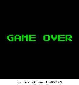 vector pixel message: game over