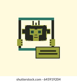 vector pixel monkey