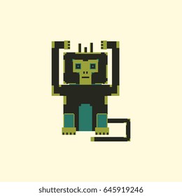 vector pixel monkey