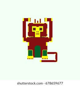 vector pixel monkey