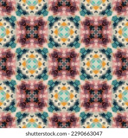 Vector pixel pattern made of small squares .Design for texture,fabric,clothing,wrapping,carpet.  Mosaic, background.