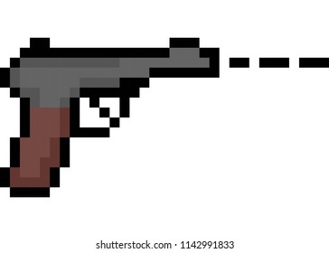 vector pixel picture gun color isolated
