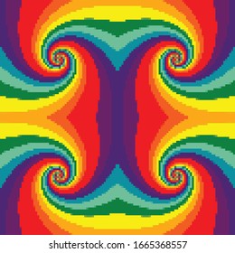 Vector pixel retro futuristic background. Retro Wallpapers. Seamless vector pattern. Pixel art background. 8 bit.