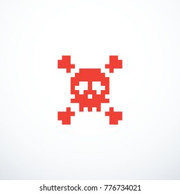 Vector pixel skull icon