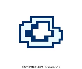 Vector pixel speech bubble. Message box with space for text