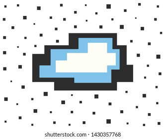 Vector pixel speech bubble. Message box with space for text