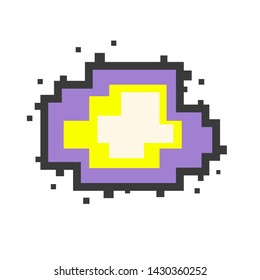 Vector pixel speech bubble. Message box with space for text