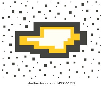 Vector pixel speech bubble. Message box with space for text. Abstract pixel art background