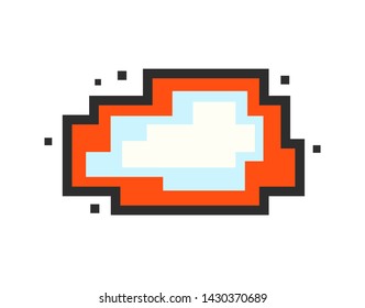 Vector pixel speech bubble. Message box with space for text. Abstract pixel art background
