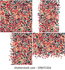 A vector pixel style background in four different styles