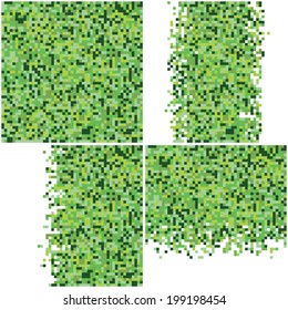 A vector pixel style background in four different styles