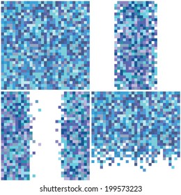 A vector pixel style background in four different styles