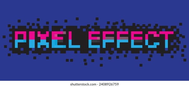 vector pixel with text (pixel effect)