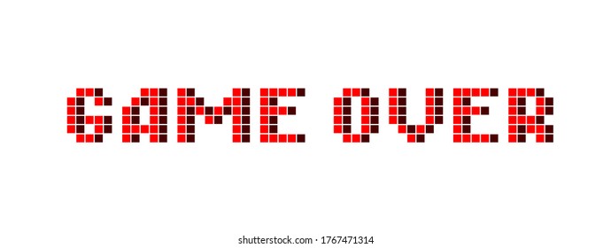 Vector pixel text "game over" on white background.