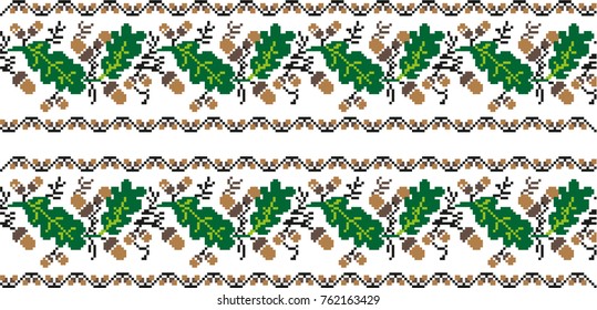 vector pixelated Ukrainian ornament