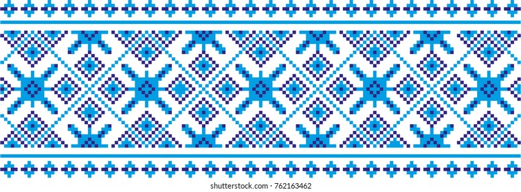 vector pixelated Ukrainian ornament