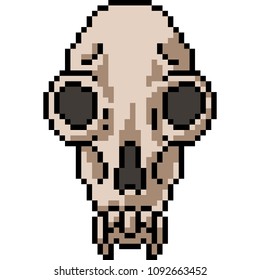 vector pixel-look art animal skull isolated cartoon