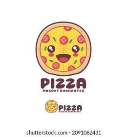vector pizza cartoon mascot, suitable for, logos, prints, stickers, etc.