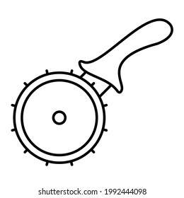 Vector Pizza Cutter Outline Icon Design
