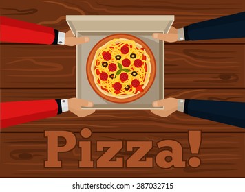 Vector pizza flat illustration