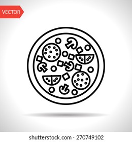 Vector pizza icon. Food icon. Eps10