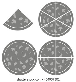 Vector Pizza  Icon Isolated