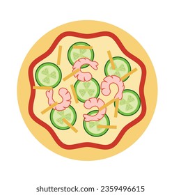 vector pizza icon isolated on white background