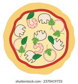 vector pizza icon isolated on white background