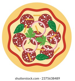 vector pizza icon isolated on white background