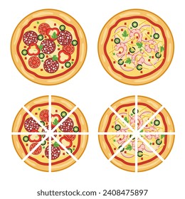 vector pizza icon isolated on white background