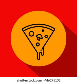 Vector Pizza Icon with Linear Style
