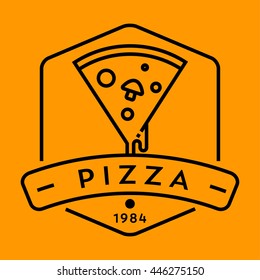 Vector Pizza Icon with Linear Style