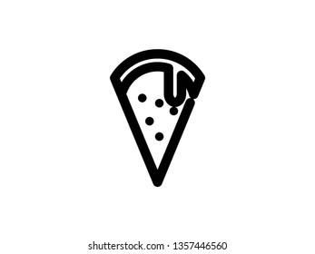 vector pizza icons outline on white - Vector
