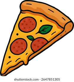 Vector pizza illustration, suitable for food menu, poster, or advertisement use.
