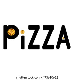 vector pizza inscription