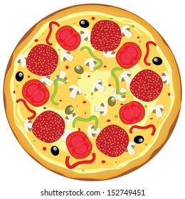 Vector pizza isolated on white background